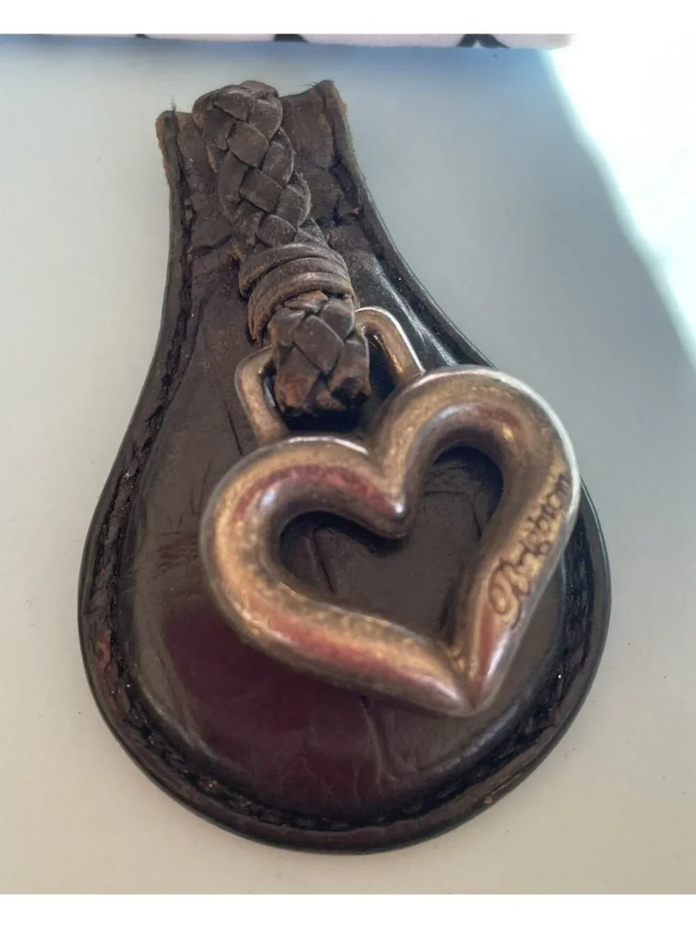 Brighton Heart Leather Keychain Vintage Preowned